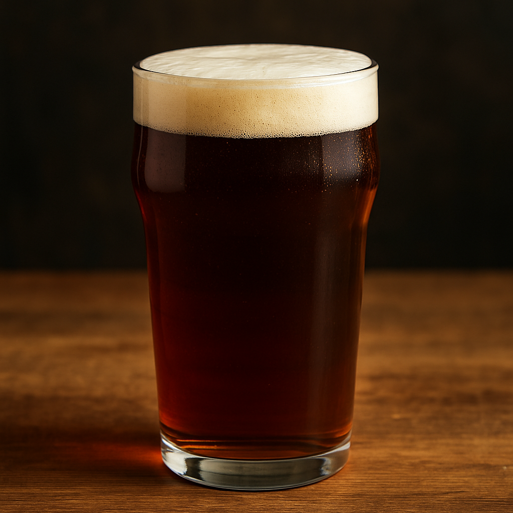 A pint of Irish Red Ale in plain unbranded pint glass-1