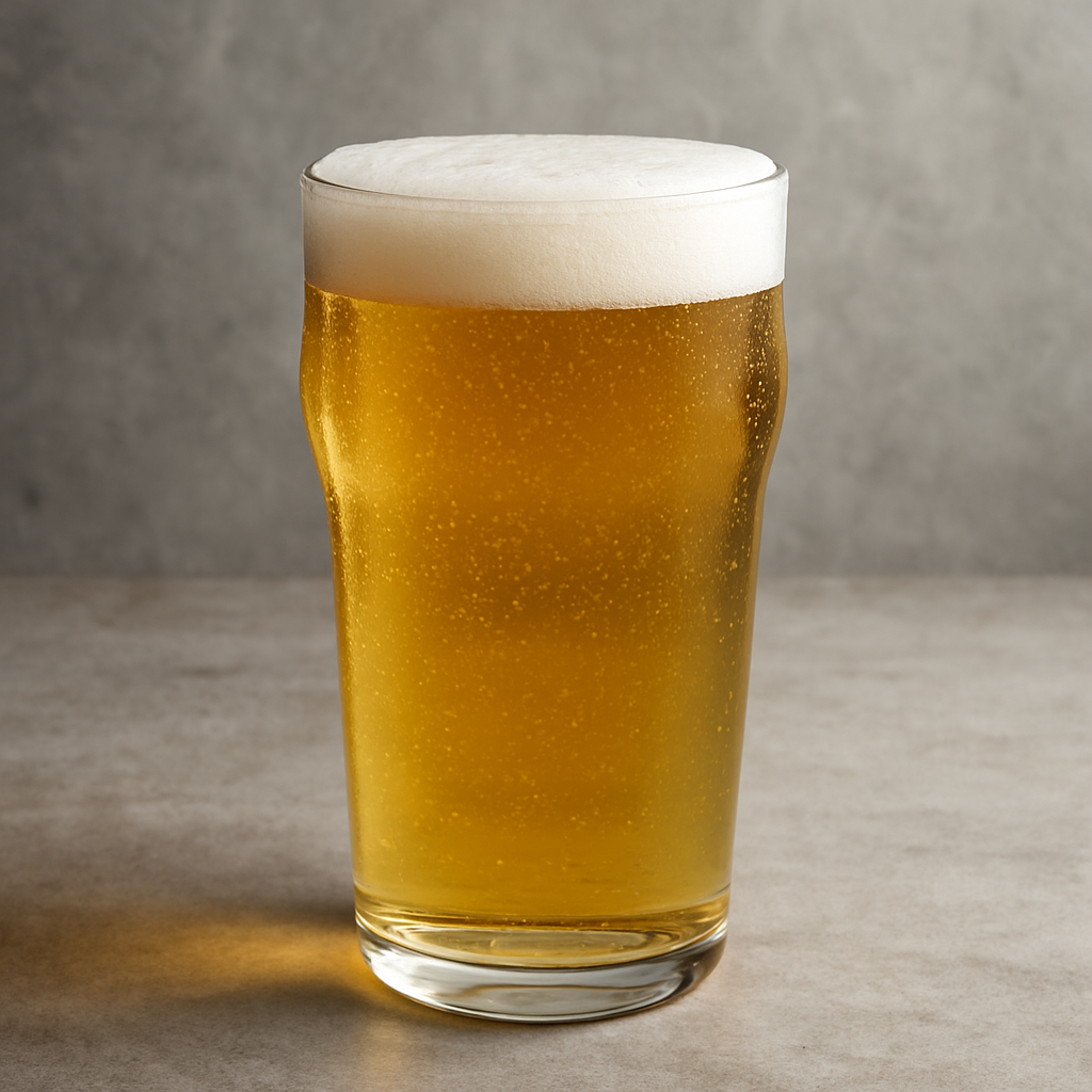 Pint of crisp clean lager in an unbranded pint glass-1